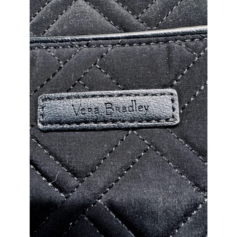 Vera Bradley Black Quilted Tote Bag Large Travel Work Laptop Shoulder Purse